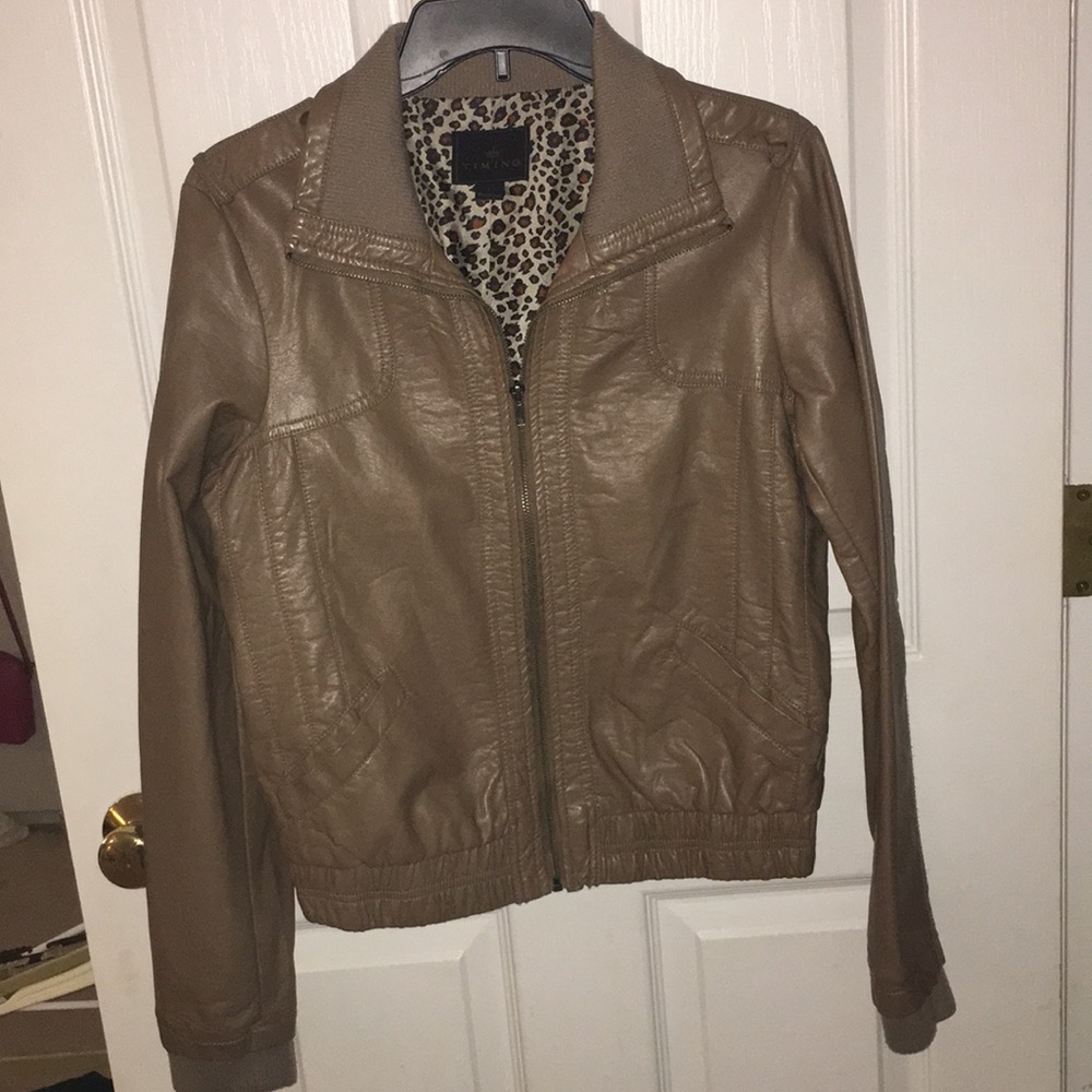 Brown leather jacket
